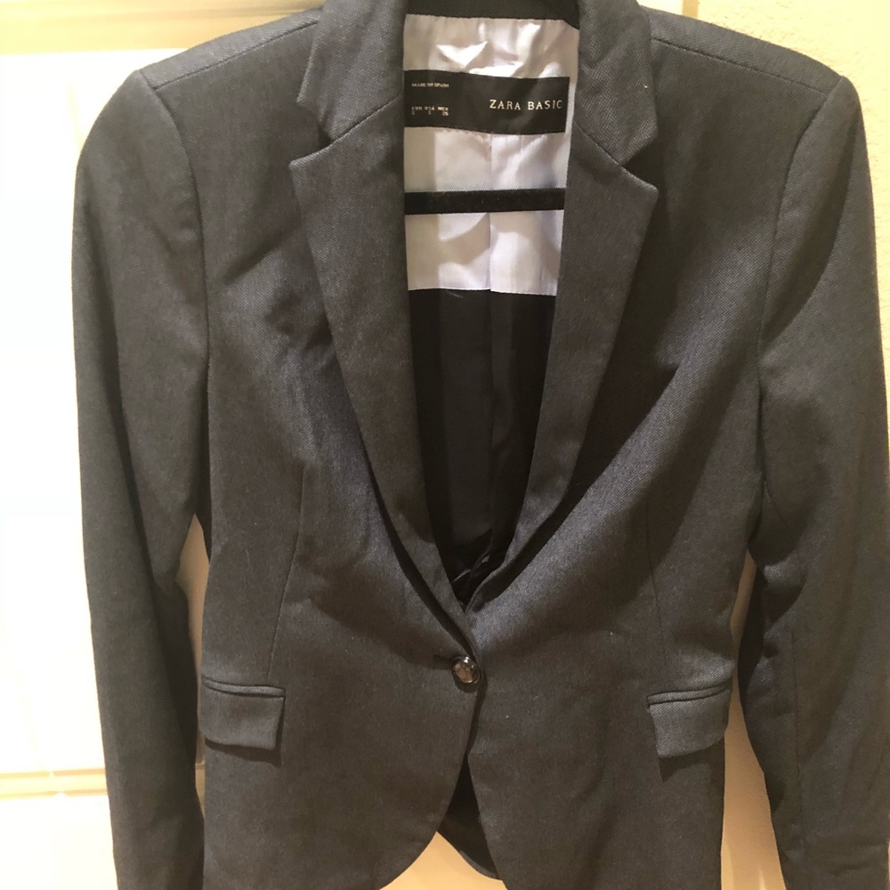 Zara knit navy blazer worn twice size S